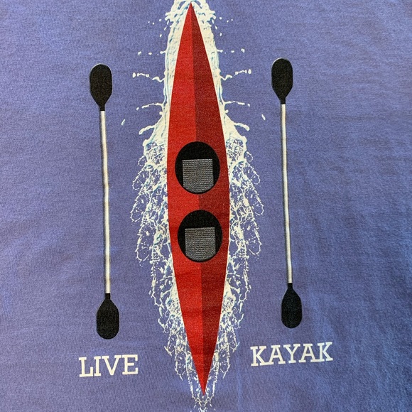 Live Love Kayak purple T-shirt - Picture 2 of 4